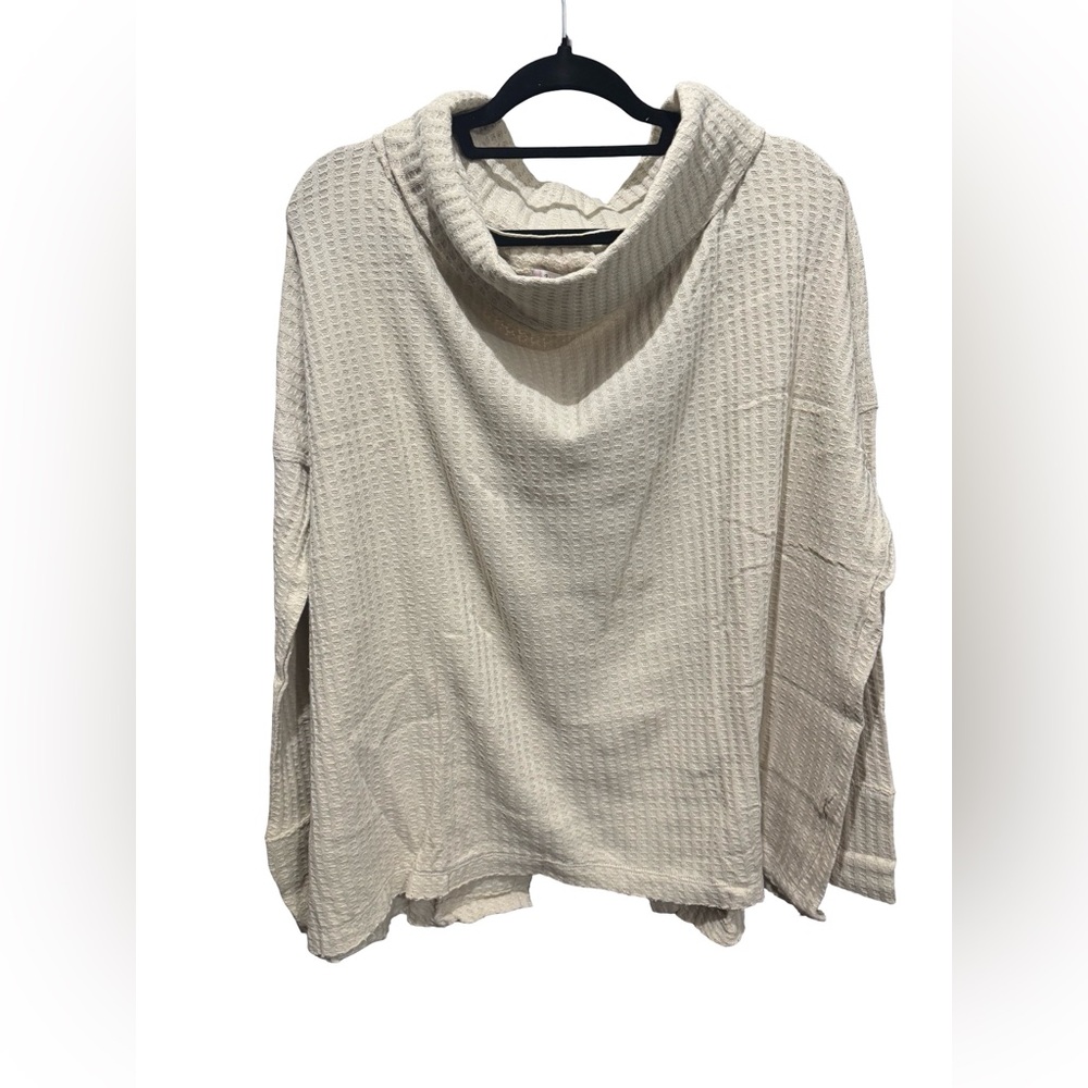 Free People Juicy Cowl Neck Waffle Top - Picture 2 of 6